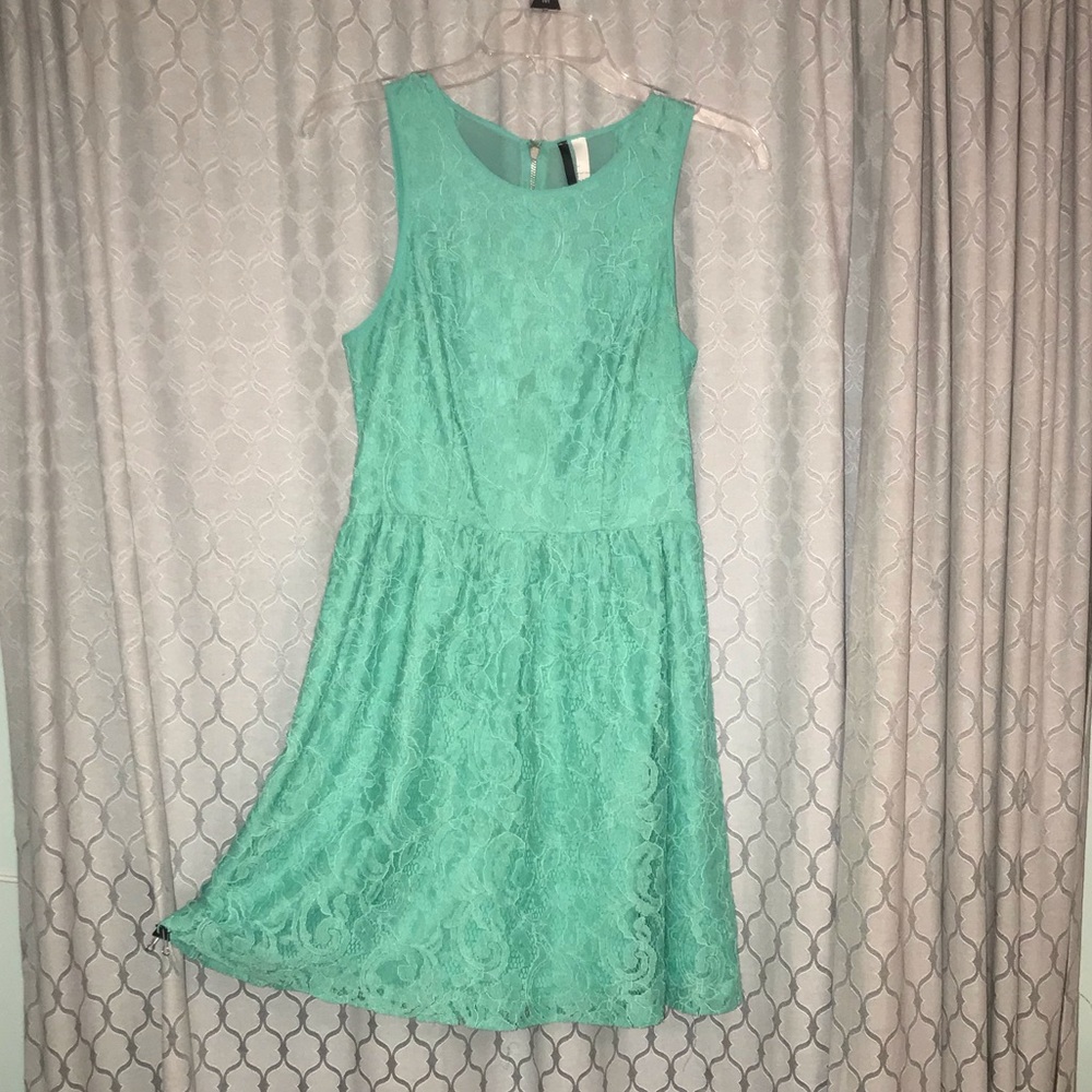 Turquoise Lace Fit’N’Flare Dress
